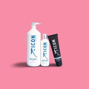ICON AntiFrizz Set: Shampoo 1L, Conditioner 250ml und Smooth 150ml