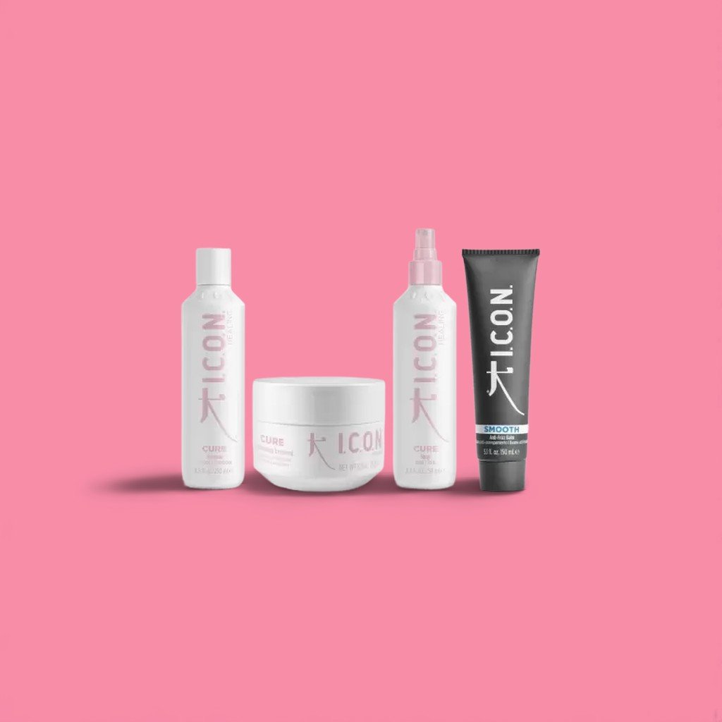 ICON Cure Sada: Šampón, Kondicionér, Sprej + Smooth 150ml