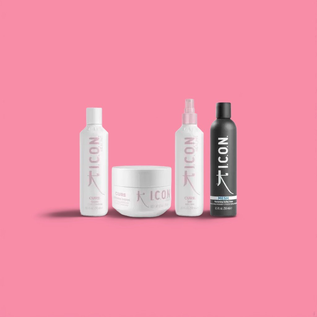 ICON Cure Sada: Šampón, Kondicionér a Sprej + Sieťka 250ml